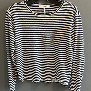 Frame linen long sleeve tee, small